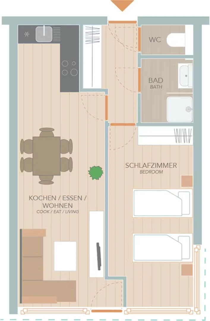 Alojamiento de 2 dormitorios en Graz